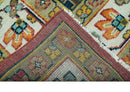 Custom Made Traditional Motifs Design Rust And Ivory Hand Knotted Wool Rug