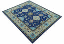 Custom Made Traditional Oriental Design Blue And Beige Hand-Tufted Wool Area Rug