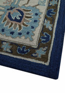 Traditional Blue and Beige Oriental Hand-Tufted Wool Area Rug by The Rug Decor