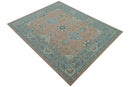Custom Made Traditional Oriental Design Pink And Blue Hand Tufted Wool Area Rug