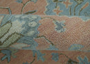 Custom Made Traditional Oriental Design Pink And Blue Hand Tufted Wool Area Rug