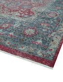 Custom Made Traditional Oriental Design Red And Blue Hand Knotted Wool Area Rug