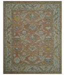 Custom Made Traditional Oriental Rust And Ivory Hand Tufted Wool Area Rug
