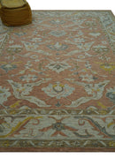 Custom Made Traditional Oriental Rust And Ivory Hand Tufted Wool Area Rug