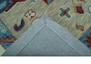 Custom Made Traditional Oushak Blue And Beige Hand Tufted Wool Rug