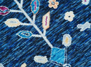 Custom Made Traditional Oushak Blue And Ivory Hand Knotted Wool Rug