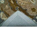 Custom Made Traditional Oushak Brown Hand Tufted Wool Area Rug