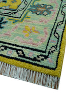 Mustard Hand Knotted Wool Area Rug - Traditional Oushak Design by The Rug Decor