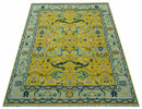 Mustard Hand Knotted Wool Area Rug - Traditional Oushak Design by The Rug Decor