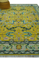 Mustard Hand Knotted Wool Area Rug - Traditional Oushak Design by The Rug Decor