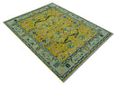 Mustard Hand Knotted Wool Area Rug - Traditional Oushak Design by The Rug Decor