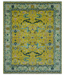 Mustard Hand Knotted Wool Area Rug - Traditional Oushak Design by The Rug Decor