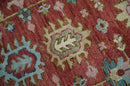 Rust Beige Teal Traditional Oushak Hand Knotted Wool Area Rug