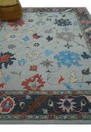 Custom Made Traditional Oushak Silver Hand Tufted Wool Area Rug
