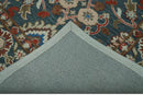 Custom Made Traditional Persian Design Silver, Blue And Rust Hand Tufted Wool Area Rug
