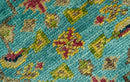 Custom Made Traditional Serapi Design Blue And Mustard Hand Knotted Wool Rug