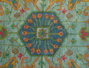 Custom Made Traditional Serapi Design Blue And Yellow Hand Tufted Wool Rug by The Rug Decor