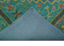 Custom Made Traditional Serapi Design Blue And Yellow Hand Tufted Wool Rug by The Rug Decor