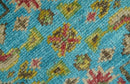 Custom Made Traditional Serapi Design Ivory And Blue Hand Knotted Wool Rug