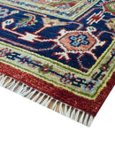 Custom Made Traditional Serapi Rust And Blue Hand Knotted wool area rug by The Rug Decor