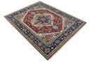 Custom Made Traditional Serapi Rust And Blue Hand Knotted wool area rug by The Rug Decor