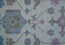 Custom Made Traditional Style Ivory And Blue Hand Knotted Wool Area Rug by The Rug Decor