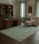 Teal Oushak Hand Knotted Wool Area Rug - Traditional Artisan by The Rug Decor