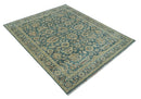Teal Oushak Hand Knotted Wool Area Rug - Traditional Artisan by The Rug Decor