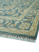 Teal Oushak Hand Knotted Wool Area Rug - Traditional Artisan by The Rug Decor