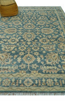 Teal Oushak Hand Knotted Wool Area Rug - Traditional Artisan by The Rug Decor