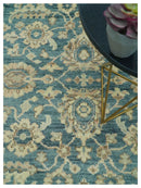 Teal Oushak Hand Knotted Wool Area Rug - Traditional Artisan by The Rug Decor