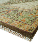 Custom Made Traditional Tribal Beige And Brown Hand Knotted wool area rug by The Rug Decor