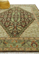 Custom Made Traditional Tribal Beige And Brown Hand Knotted wool area rug by The Rug Decor