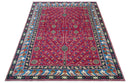 Custom Made Traditional Tribal Design Red And Blue Hand Knotted Wool Rug