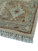 Custom Made Traditional Turkish Beige Hand knotted Wool Area Rug