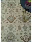 Custom Made Traditional Turkish Beige Hand knotted Wool Area Rug