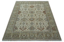 Custom Made Traditional Turkish Beige Hand knotted Wool Area Rug