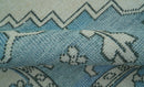 Custom Made Traditional Turkish Blue And Ivory Hand Knotted Wool Area Rug