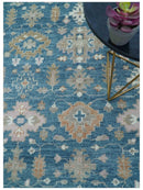 Custom Made Traditional Turkish Blue Hand knotted Wool Rug by The Rug Decor