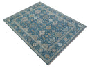 Custom Made Traditional Turkish Blue Hand knotted Wool Rug by The Rug Decor