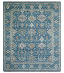 Custom Made Traditional Turkish Blue Hand knotted Wool Rug by The Rug Decor