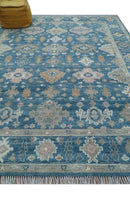 Custom Made Traditional Turkish Blue Hand knotted Wool Rug by The Rug Decor