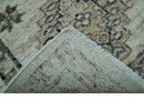 Custom Made Traditional Turkish Design Beige Hand Knotted Natural Wool Area Rug