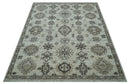 Custom Made Traditional Turkish Design Beige Hand Knotted Natural Wool Area Rug