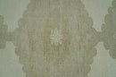 Custom Made Traditional Turkish Design Beige Hand knotted Wool Area Rug