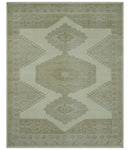 Custom Made Traditional Turkish Design Beige Hand knotted Wool Area Rug
