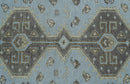 Custom Made Traditional Turkish design Blue And Brown Hand Knotted Wool Area Rug