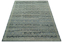 Custom Made Traditional Turkish Gray And Charcoal Hand Knotted Wool Rug