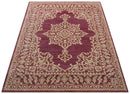 Maroon and Beige Turkish Hand-Knotted Wool Area Rug - Custom Made by The Rug Decor