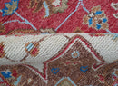 Red and Brown Turkish Hand-Knotted Wool Rug Traditional Design by The Rug Decor